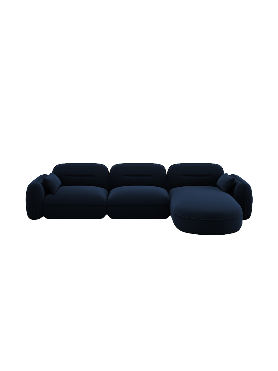 
5-Sitzer Design Ecksofa „Sydney“ - Samt Königsblau / Eckteil rechts