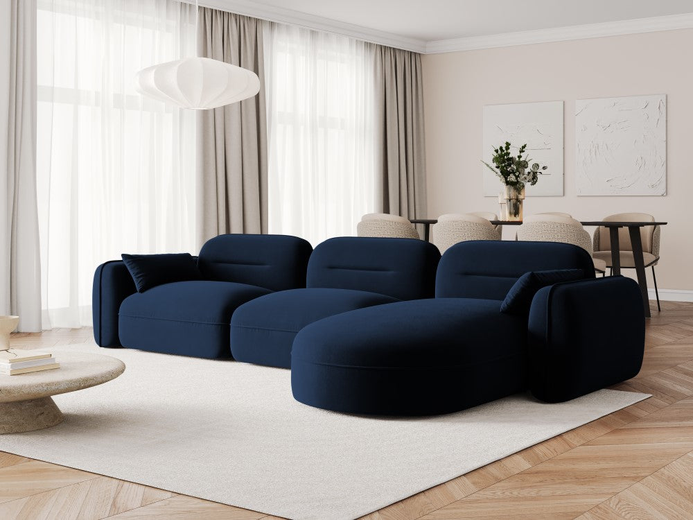 
5-Sitzer Design Ecksofa „Sydney“ - Samt Königsblau / Eckteil rechts