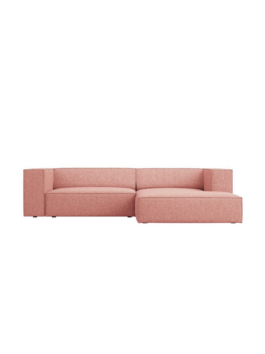 
3-Seater Designer Corner Sofa "Arendal" - Chenille Pink / Right-hand corner section