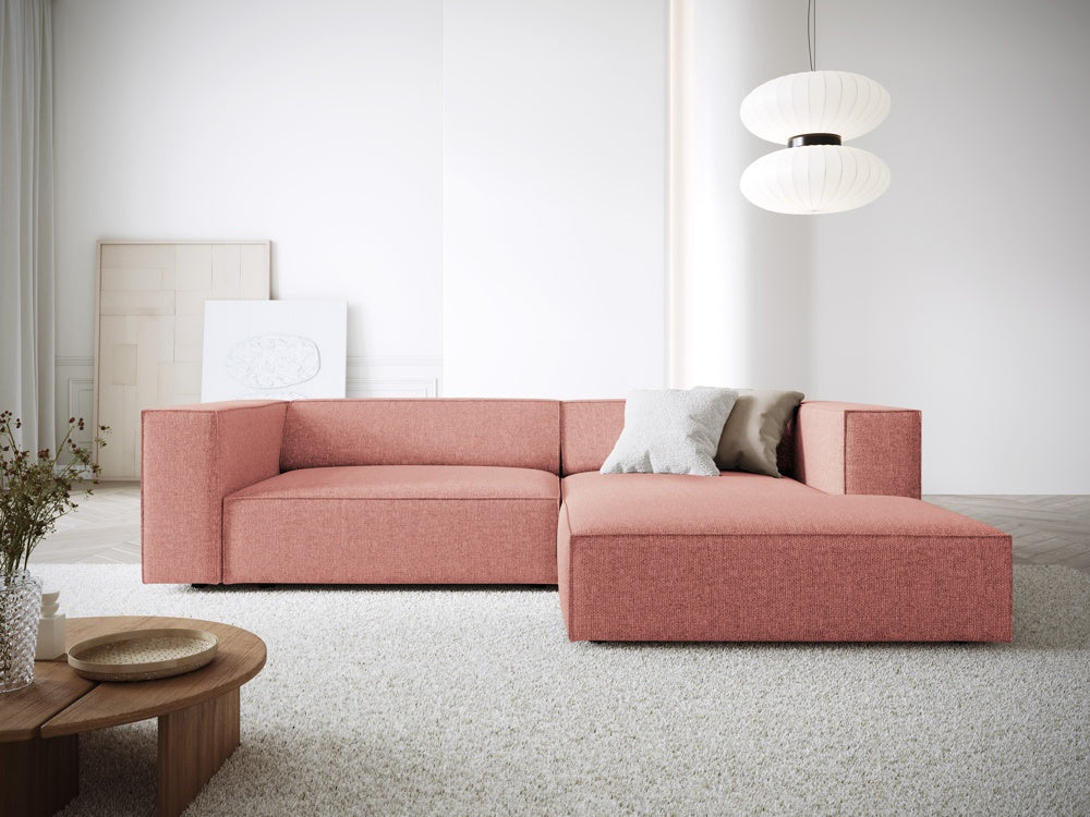 
3-Seater Designer Corner Sofa "Arendal" - Chenille Pink / Right-hand corner section