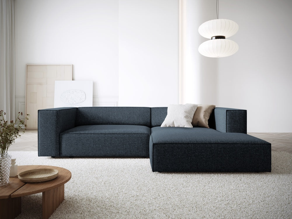 
3-Seater Designer Corner Sofa "Arendal" - Chenille Royal Blue / Right-hand corner section