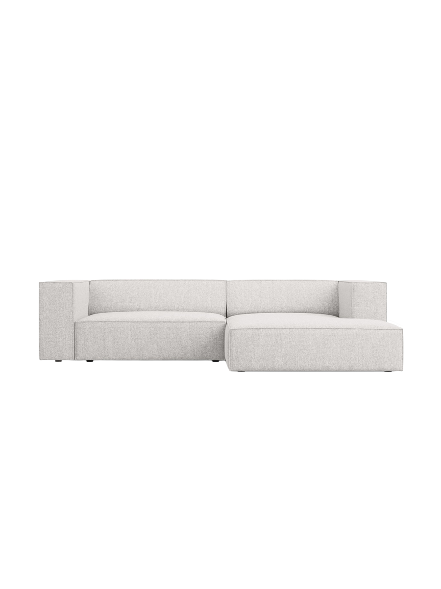 
3-Seater Designer Corner Sofa "Arendal" - Chenille Light Grey / Right-hand corner section