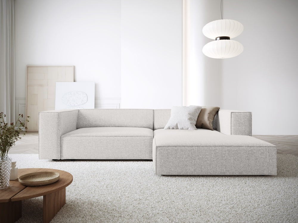
3-Seater Designer Corner Sofa "Arendal" - Chenille Light Grey / Right-hand corner section