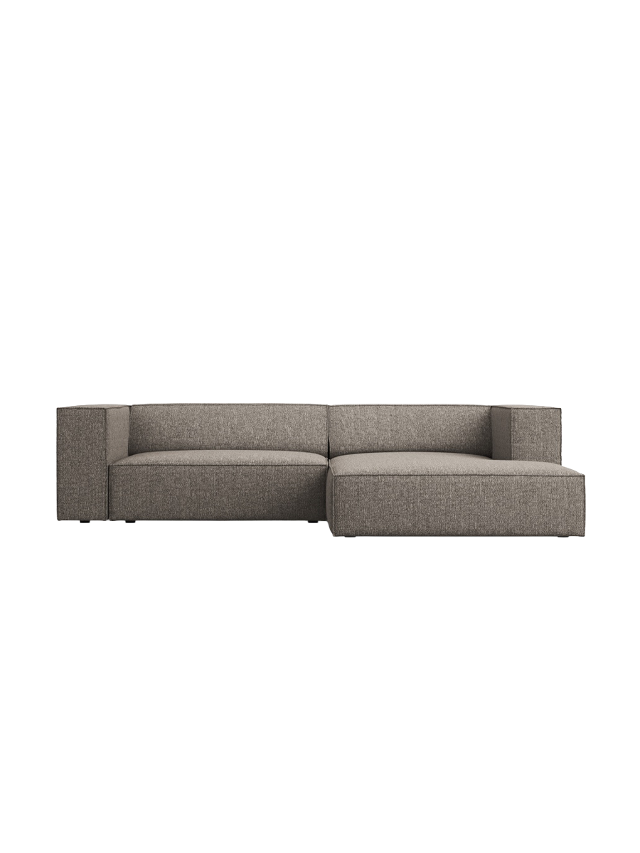 
3-Seater Designer Corner Sofa "Arendal" - Chenille Grey / Right-hand corner section