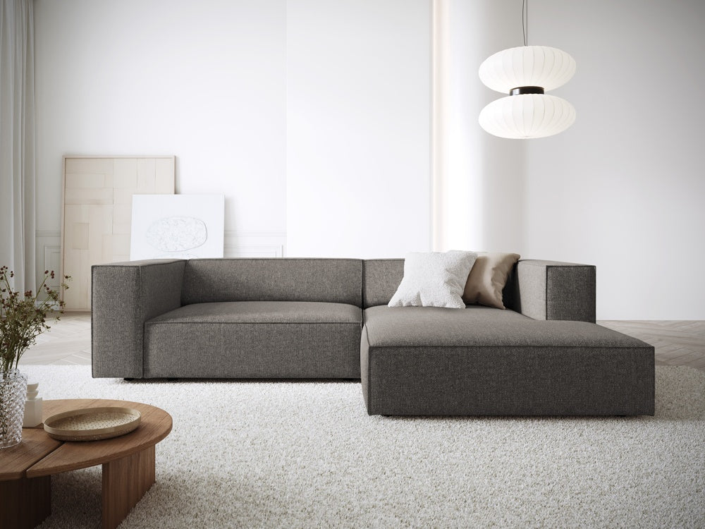 
3-Seater Designer Corner Sofa "Arendal" - Chenille Grey / Right-hand corner section