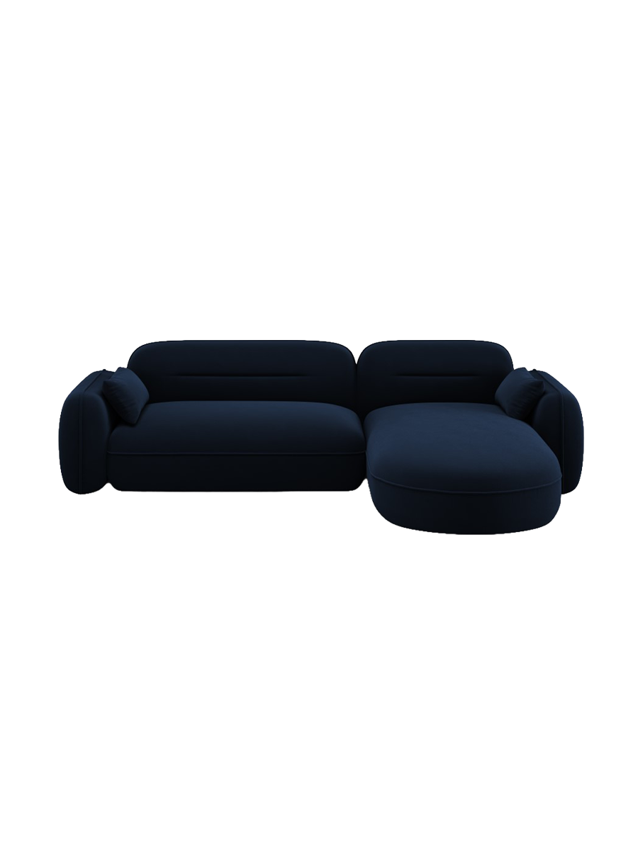 
4-Sitzer Design Ecksofa „Sydney“ - Samt Königsblau / Eckteil rechts