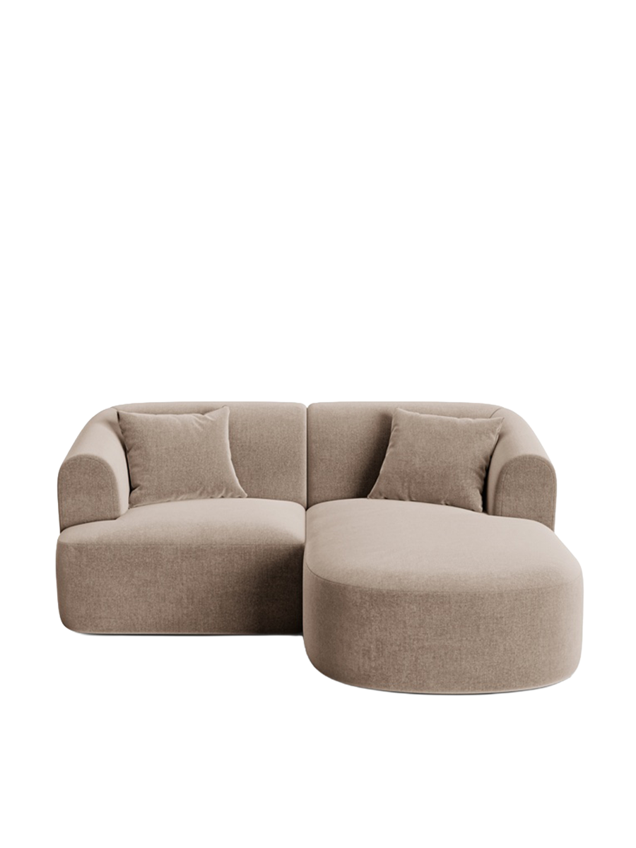 
3-Seater Designer Corner Sofa "Campi" - Velvet Beige Dark / Right-hand corner section