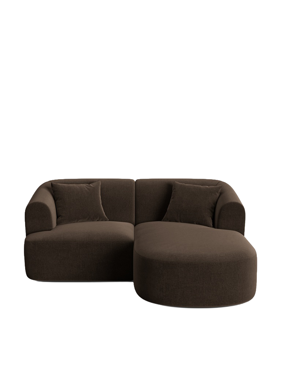 
3-Seater Designer Corner Sofa "Campi" - Velvet Chocolate / Right-hand corner section