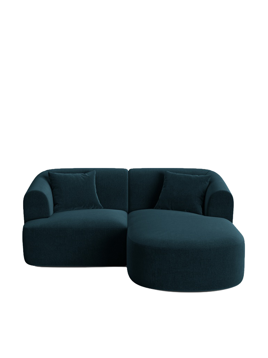 
3-Seater Designer Corner Sofa "Campi" - Dark petrol velvet / Right-hand corner section