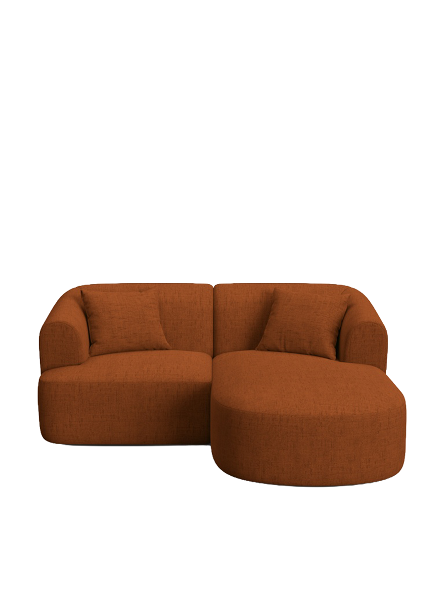
3-Seater Designer Corner Sofa "Campi" - Upholstery fabric Brick / Right-hand corner section