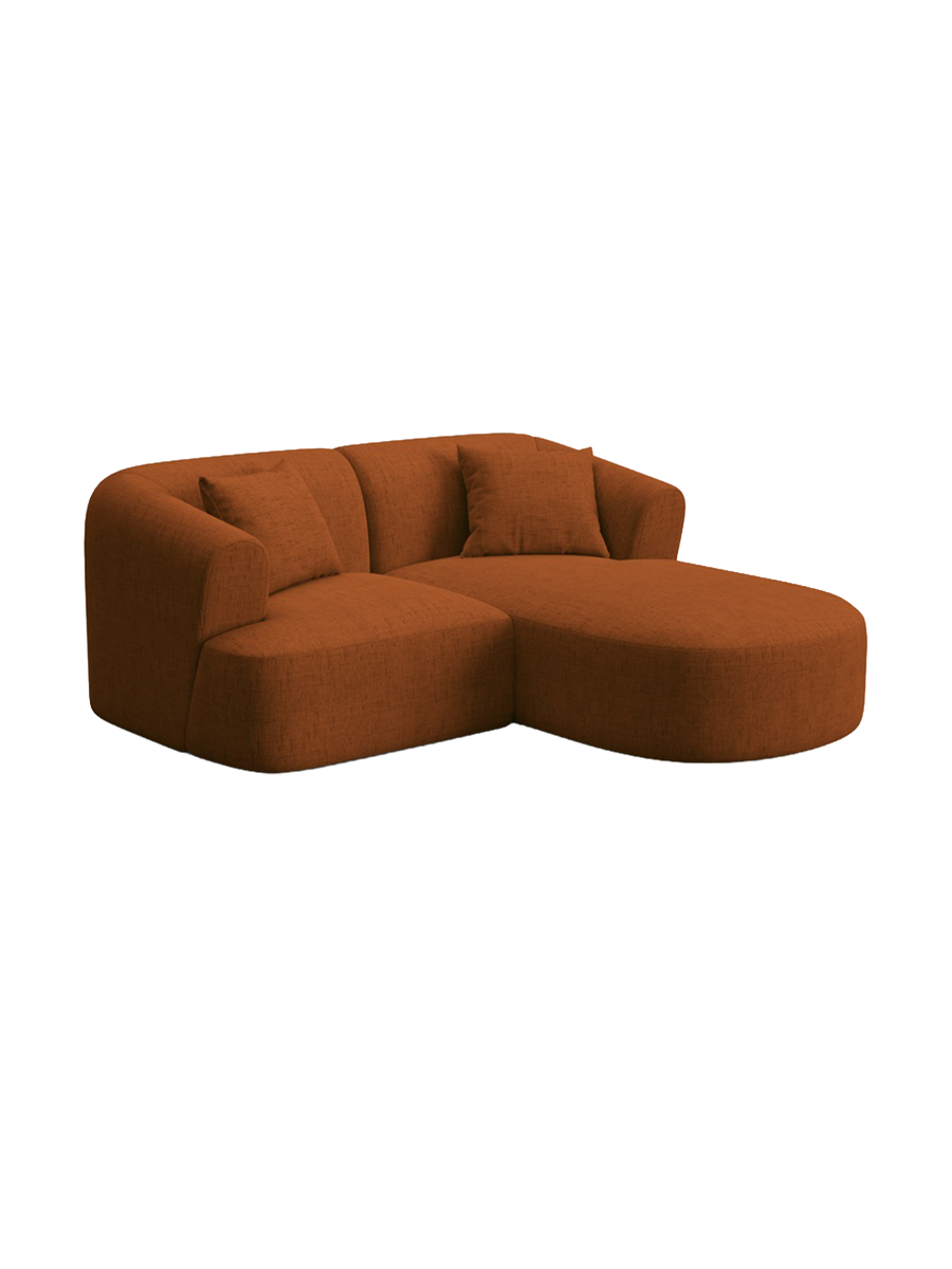 
3-Seater Designer Corner Sofa "Campi" - Upholstery fabric Brick / Right-hand corner section