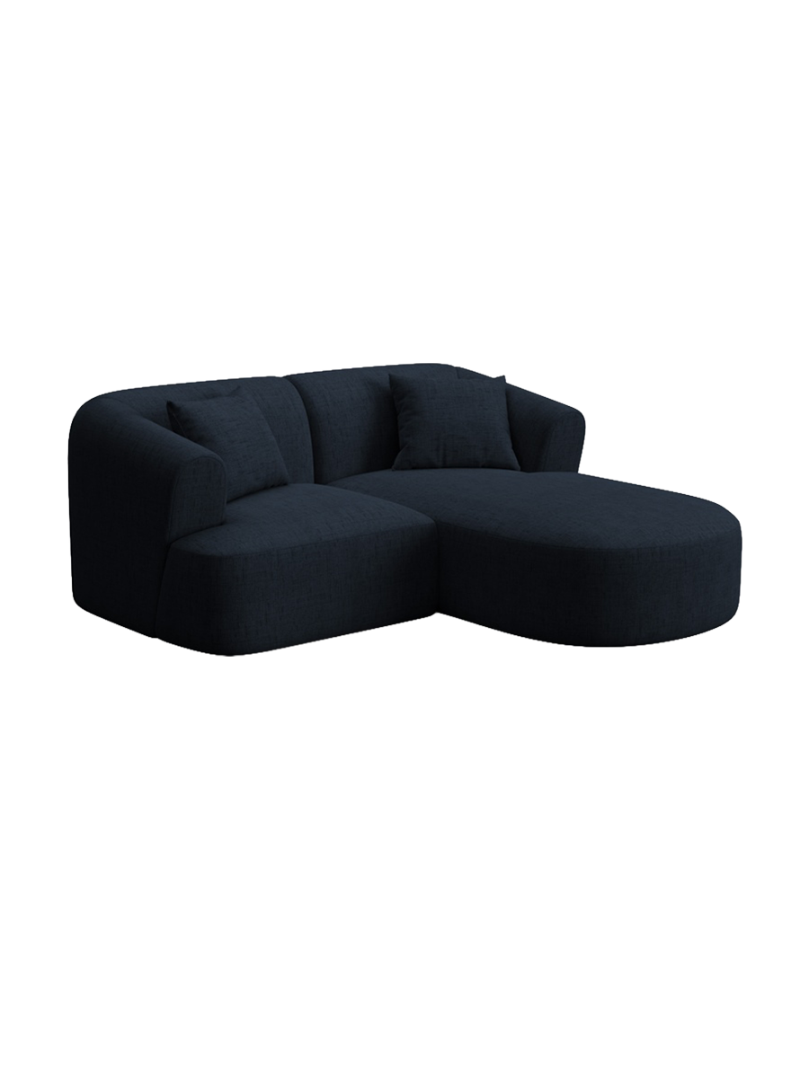 
3-Seater Designer Corner Sofa "Campi" - Structured Fabric Royal Blue / Right-hand corner section