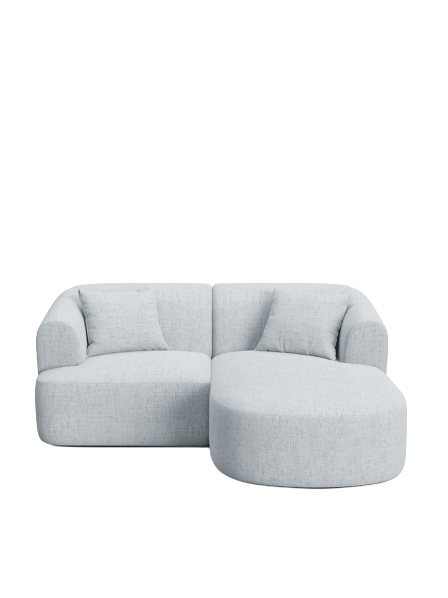 
3-Seater Designer Corner Sofa "Campi" - Structural Fabric Light Grey / Right-hand corner section