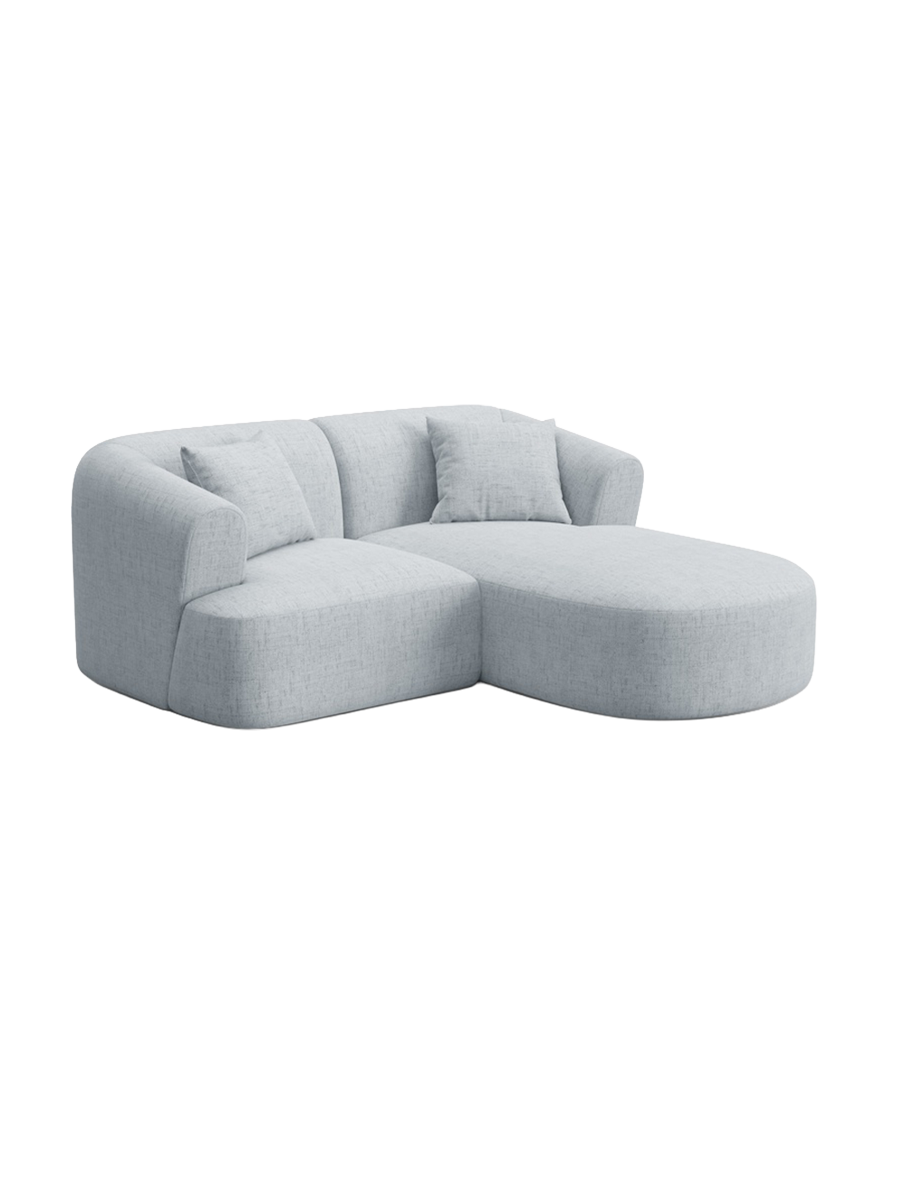 
3-Seater Designer Corner Sofa "Campi" - Structural Fabric Light Grey / Right-hand corner section