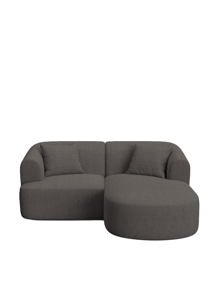
3-Seater Designer Corner Sofa "Campi" - Textured Fabric Grey / Right-hand corner section