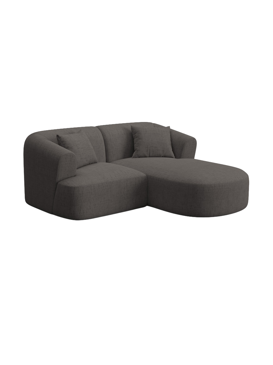 
3-Seater Designer Corner Sofa "Campi" - Textured Fabric Grey / Right-hand corner section
