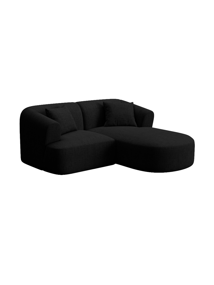 
3-Seater Designer Corner Sofa "Campi" - Textured Fabric Black / Right-hand corner section
