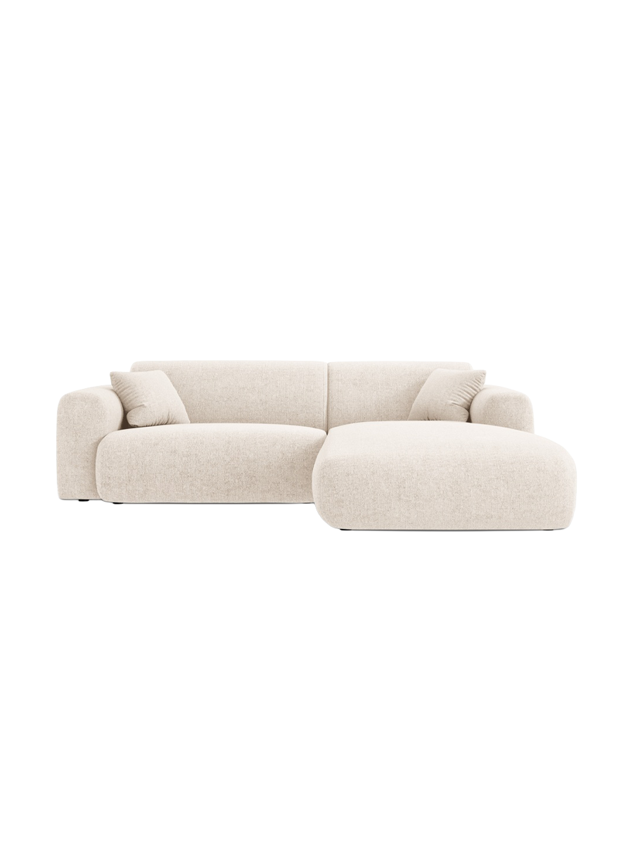 
4-Sitzer Design Ecksofa „Nolio“ - Chenille Light Beige / Eckteil rechts