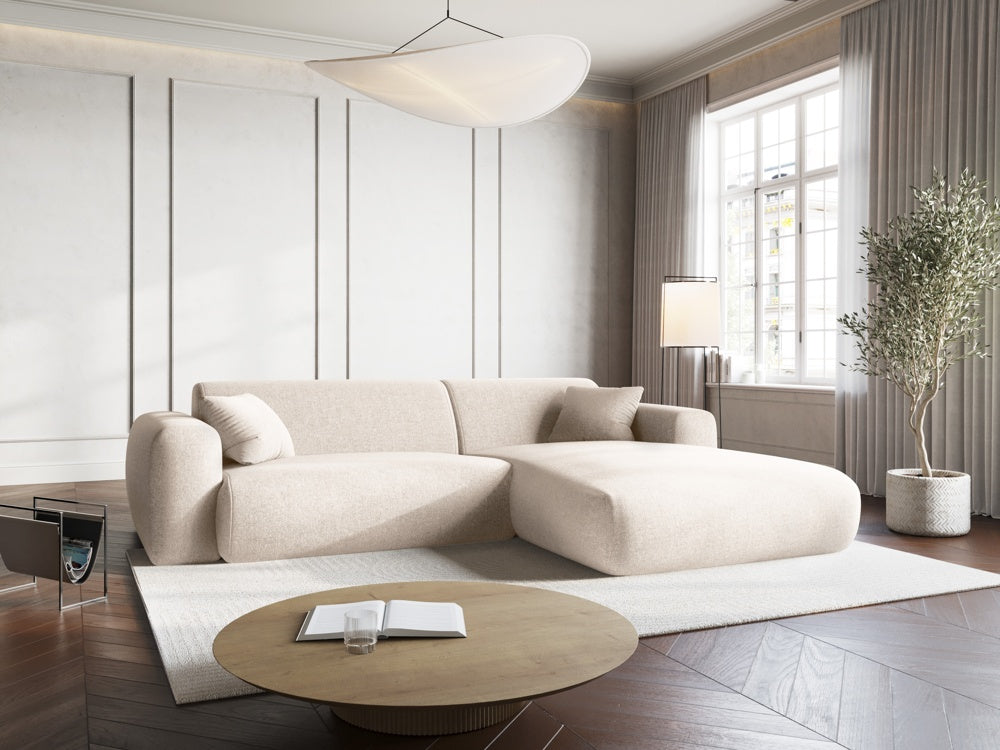 
4-Sitzer Design Ecksofa „Nolio“ - Chenille Light Beige / Eckteil rechts