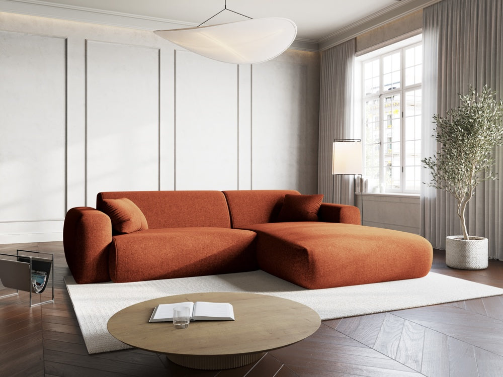 
4-Sitzer Design Ecksofa „Nolio“ - Chenille Terracotta / Eckteil rechts