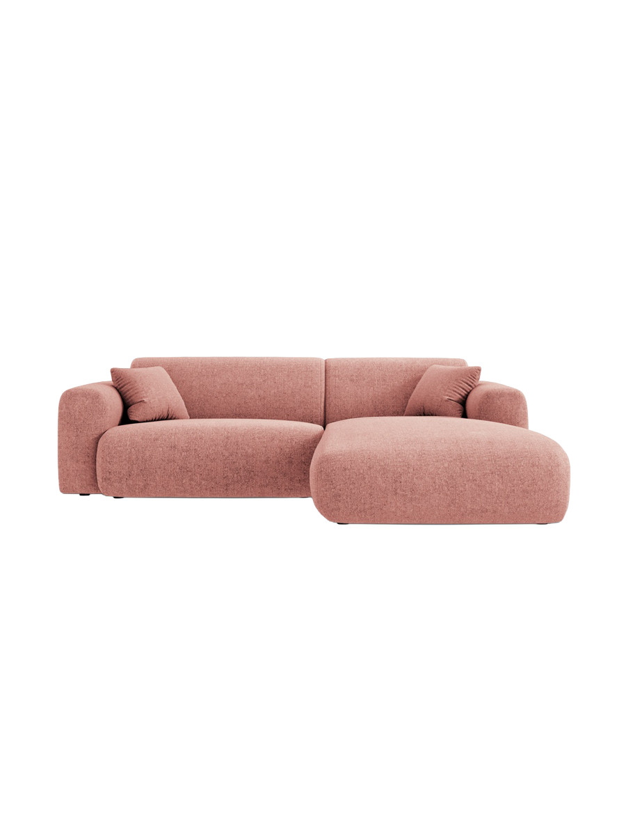 
4-Sitzer Design Ecksofa „Nolio“ - Chenille Rosa / Eckteil rechts
