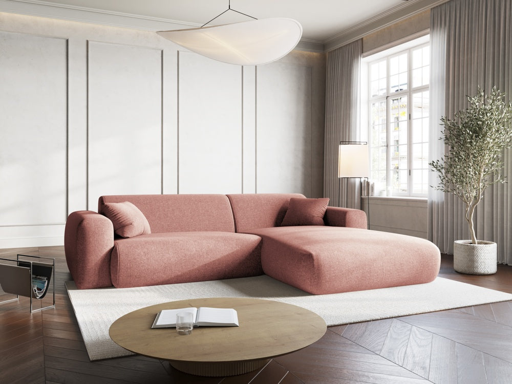 
4-Sitzer Design Ecksofa „Nolio“ - Chenille Rosa / Eckteil rechts