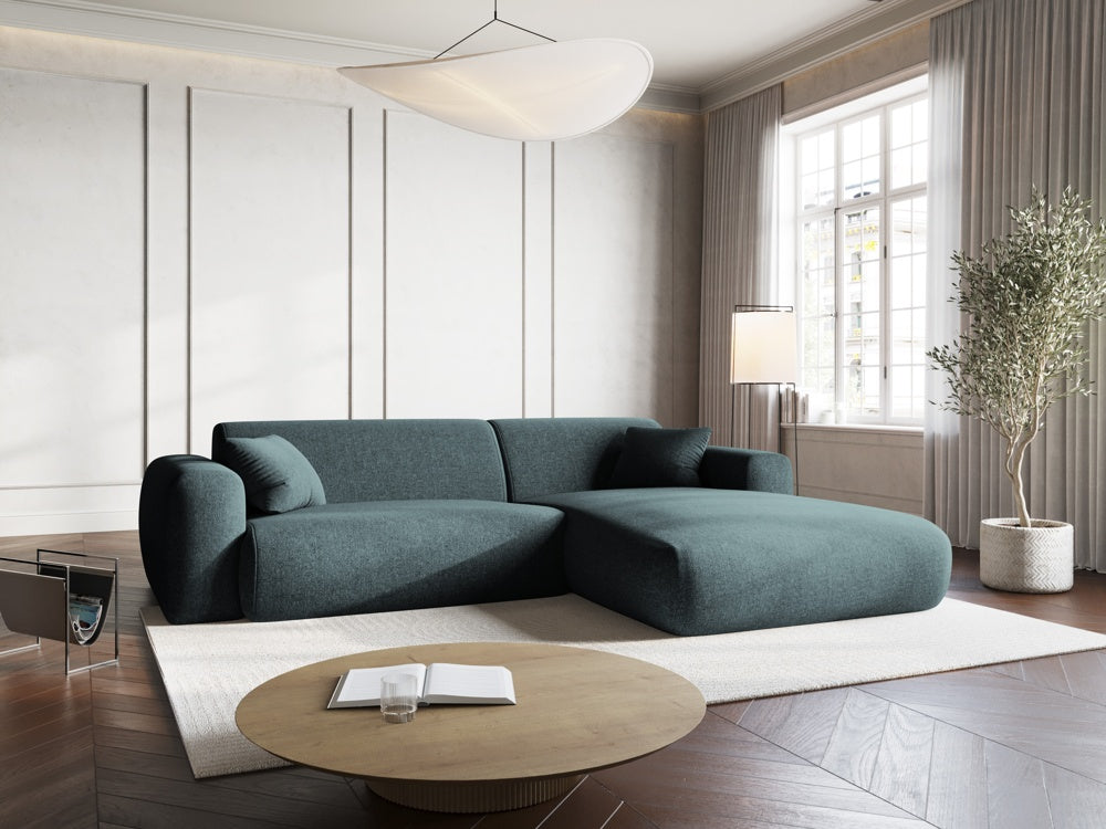 
4-Sitzer Design Ecksofa „Nolio“ - Chenille Petrol / Eckteil rechts