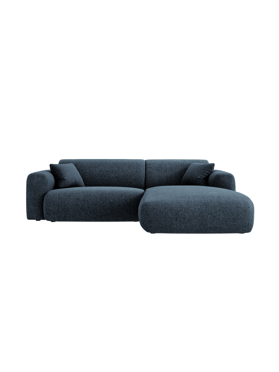 
4-Sitzer Design Ecksofa „Nolio“ - Chenille Königsblau / Eckteil rechts