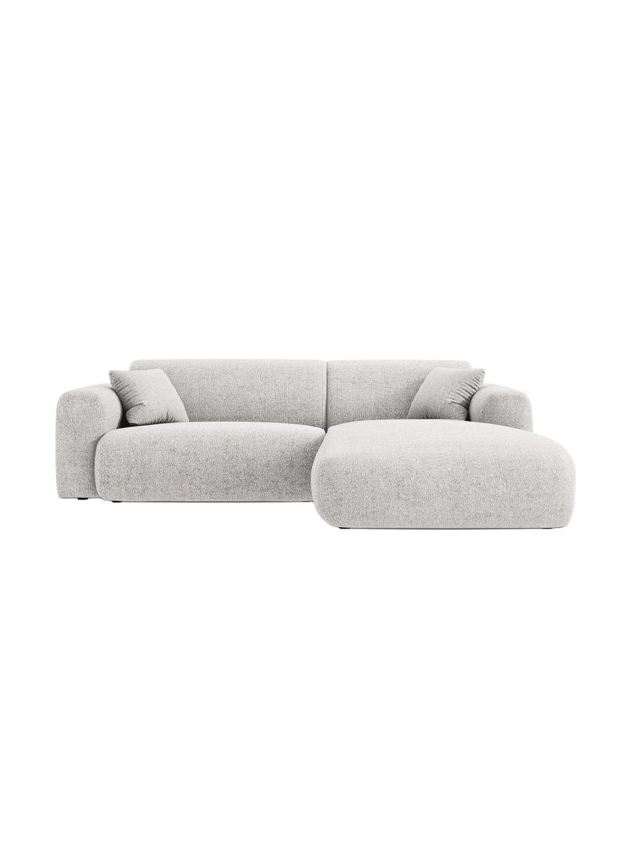 
4-Sitzer Design Ecksofa „Nolio“ - Chenille Hellgrau / Eckteil rechts