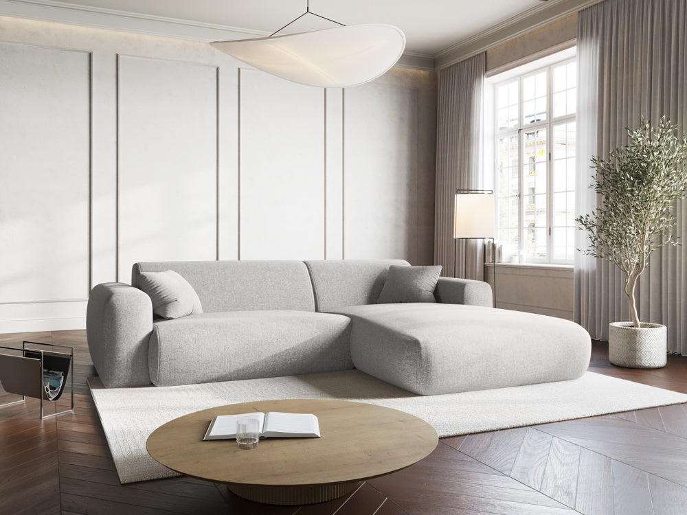 
4-Sitzer Design Ecksofa „Nolio“ - Chenille Hellgrau / Eckteil rechts