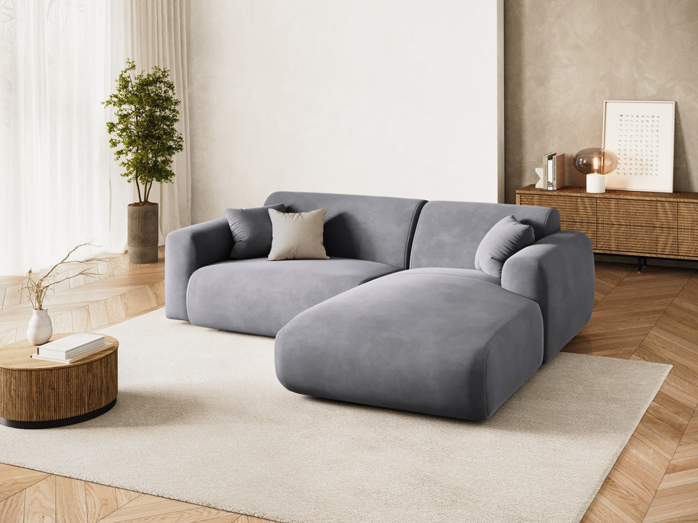 
4-Sitzer Design Ecksofa „Nolio“ - Samt Dunkelgrau / Eckteil rechts