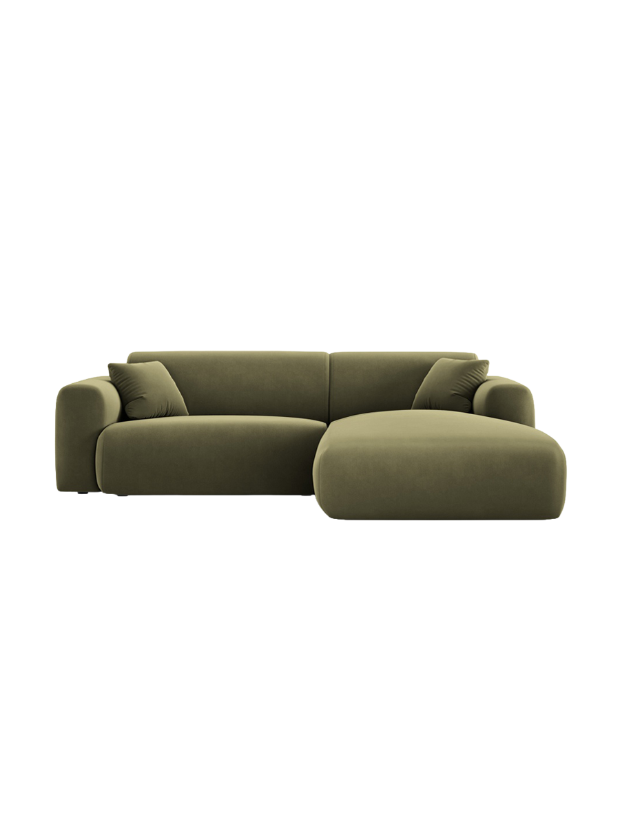 
4-Sitzer Design Ecksofa „Nolio“ - Samt Hellgrün / Eckteil rechts
