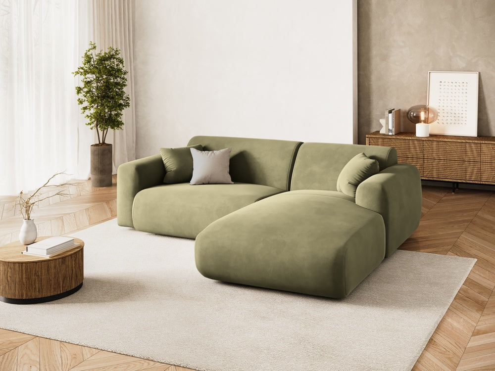
4-Sitzer Design Ecksofa „Nolio“ - Samt Hellgrün / Eckteil rechts