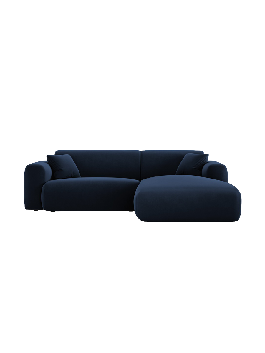 
4-Sitzer Design Ecksofa „Nolio“ - Samt Königsblau / Eckteil rechts