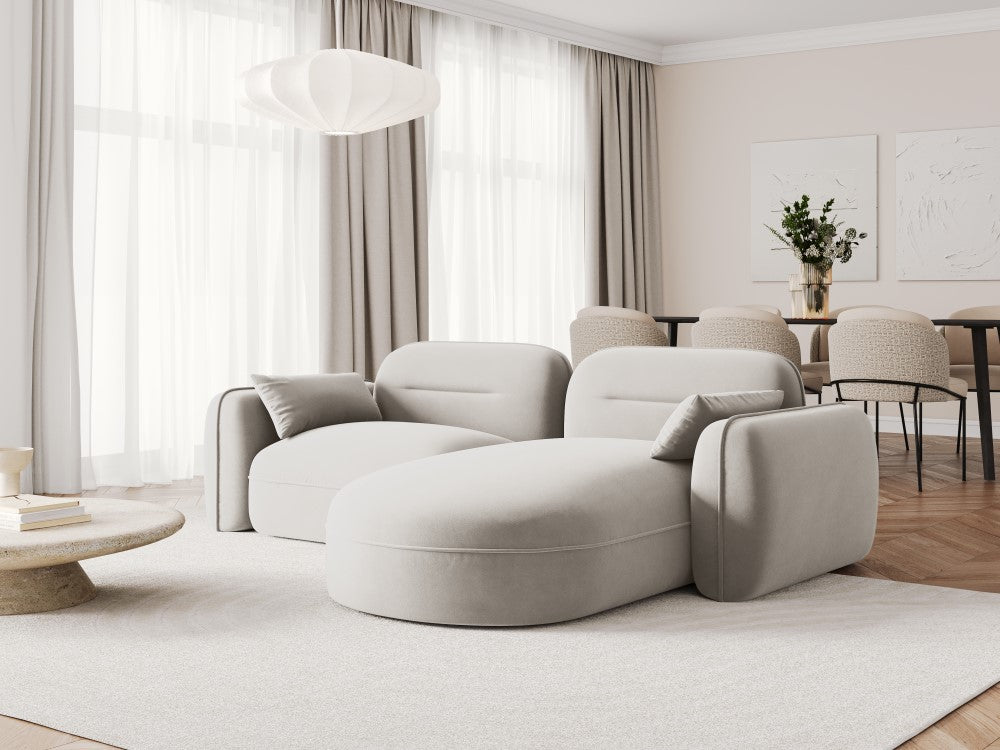 
3-Sitzer Design Ecksofa „Sydney“ - Samt Beige hell / Eckteil rechts