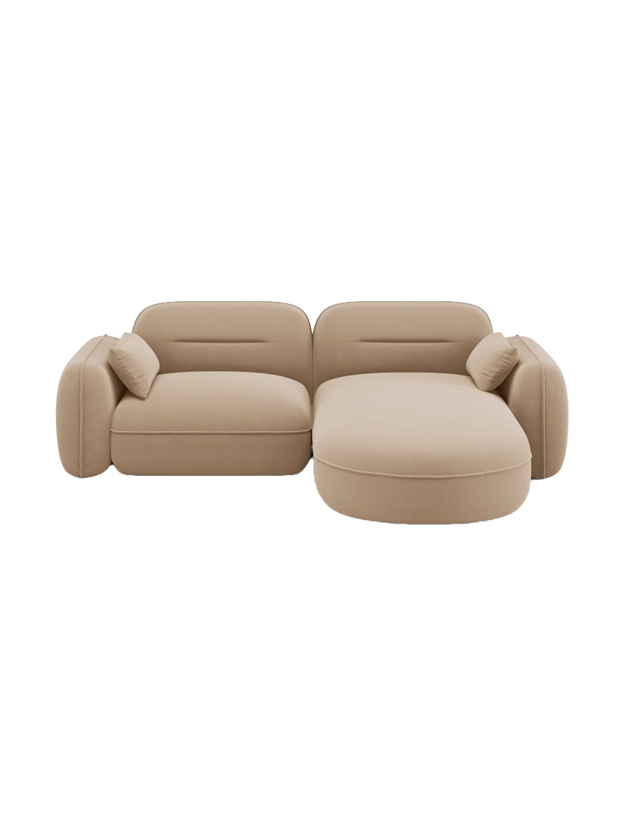 
3-Sitzer Design Ecksofa „Sydney“ - Samt Sand / Eckteil rechts