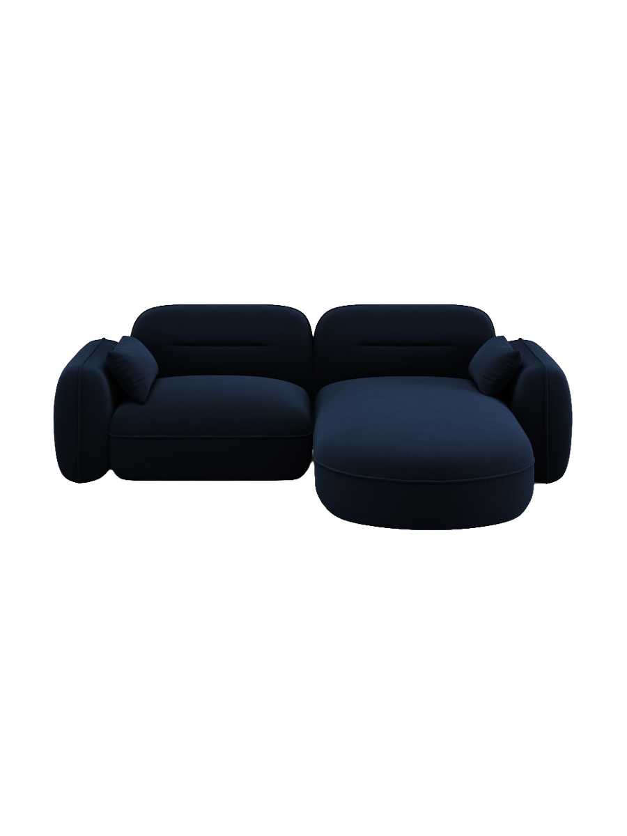 
3-Sitzer Design Ecksofa „Sydney“ - Samt Königsblau / Eckteil rechts