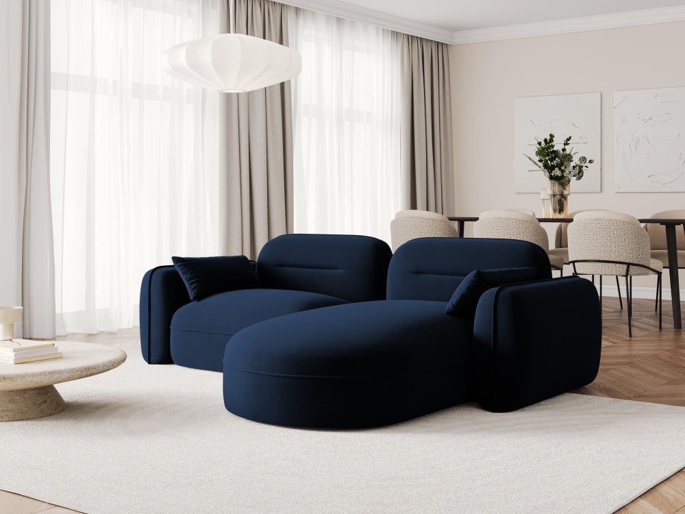 
3-Sitzer Design Ecksofa „Sydney“ - Samt Königsblau / Eckteil rechts