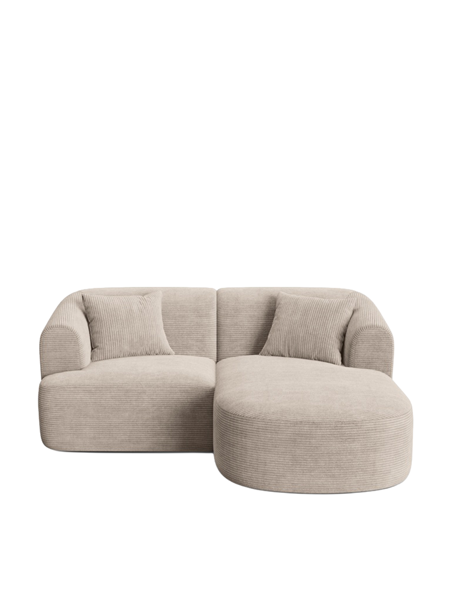 
3-Seater Designer Corner Sofa "Campi" - Corduroy Cappuccino / Right-hand corner section