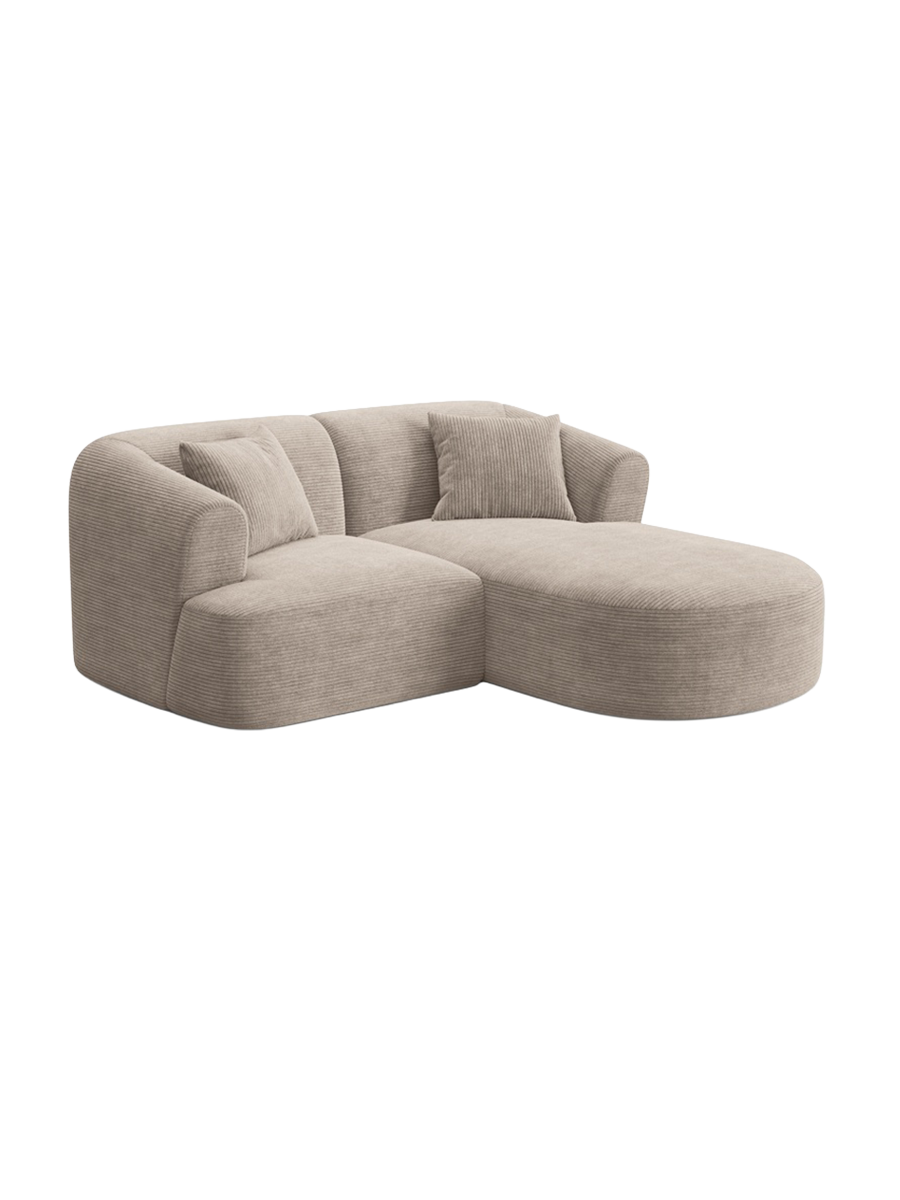 
3-Seater Designer Corner Sofa "Campi" - Corduroy Cappuccino / Right-hand corner section