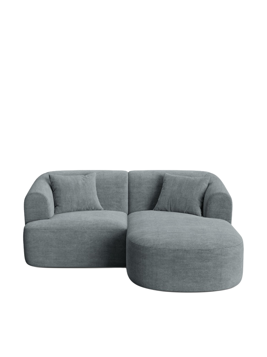
3-Seater Designer Corner Sofa "Campi" - Cord Dark Grey / Right-hand corner section