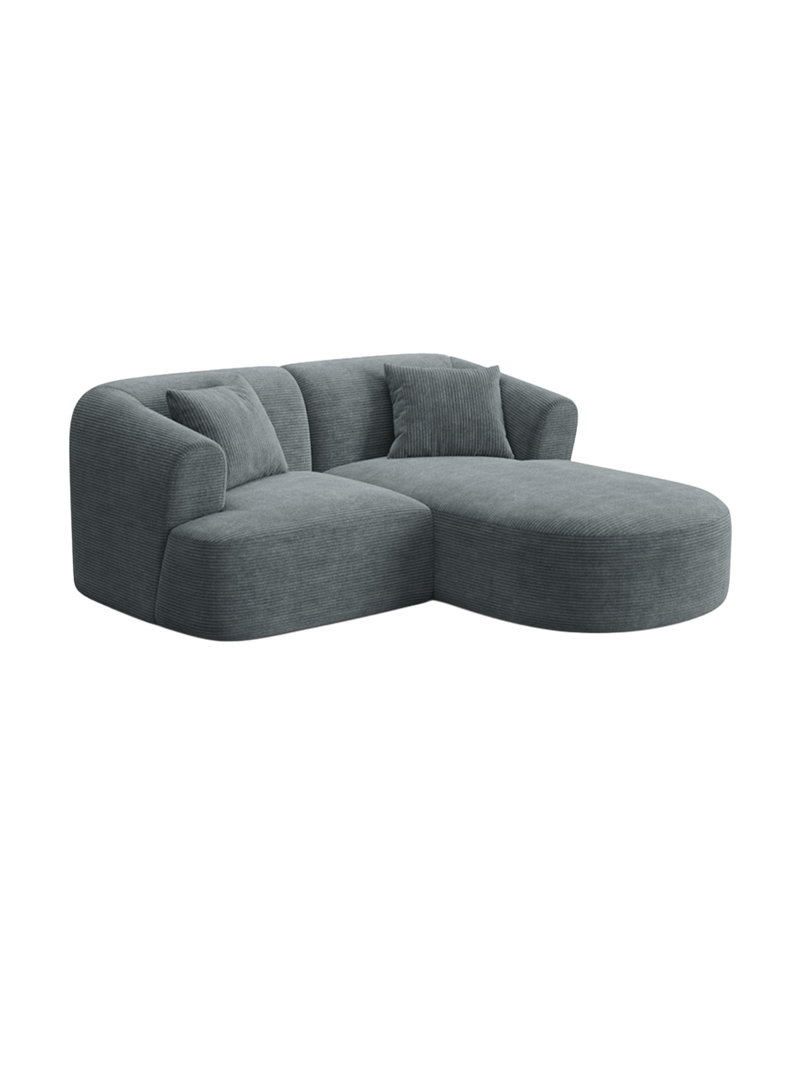 
3-Seater Designer Corner Sofa "Campi" - Cord Dark Grey / Right-hand corner section