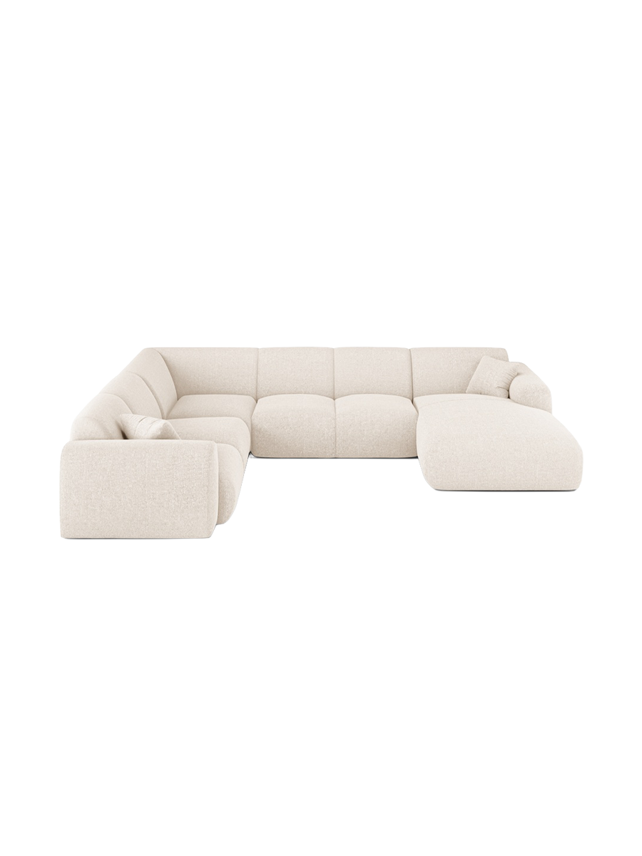 
6-Sitzer Design Panorama-Sofa „Nolio“ - Chenille Light Beige / lange Seite links