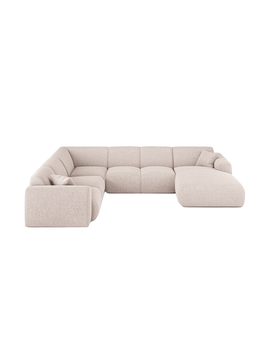 
6-Sitzer Design Panorama-Sofa „Nolio“ - Chenille Beige / lange Seite links