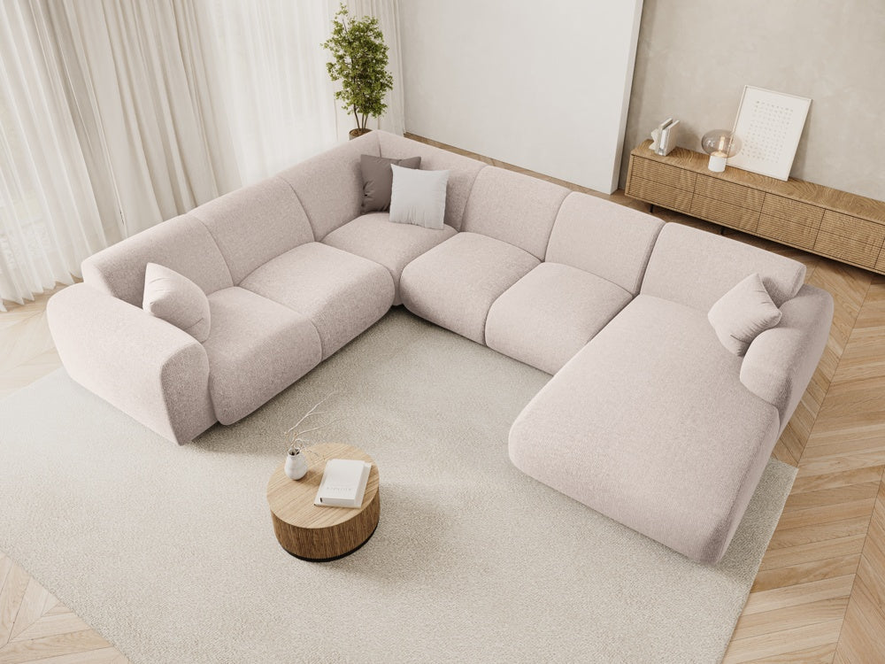 
6-Sitzer Design Panorama-Sofa „Nolio“ - Chenille Beige / lange Seite links