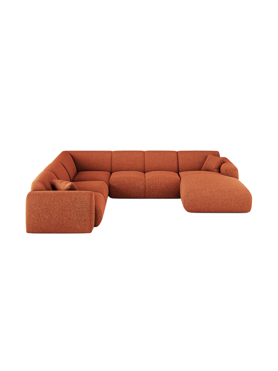 
6-Sitzer Design Panorama-Sofa „Nolio“ - Chenille Terracotta / lange Seite links