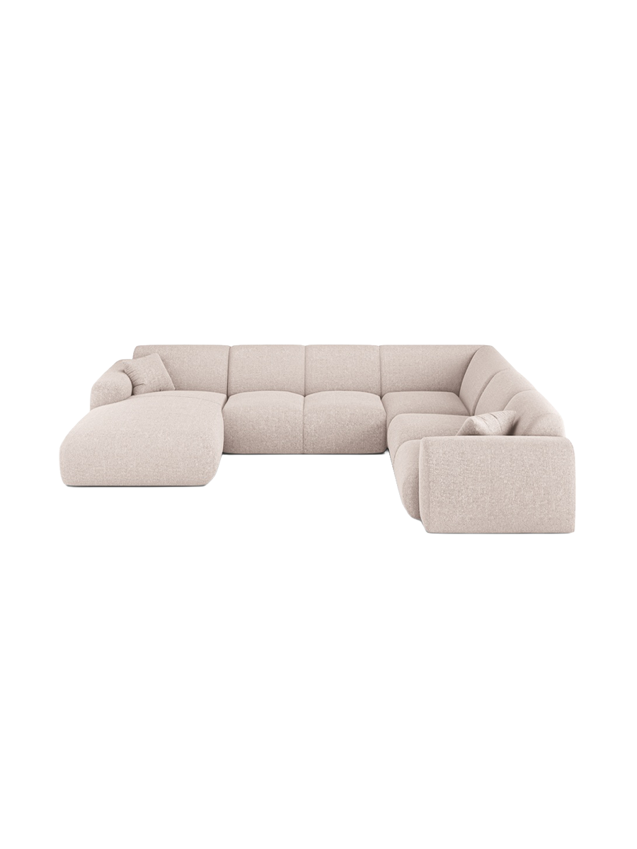 
6-Sitzer Design Panorama-Sofa „Nolio“ - Chenille Beige / Lange Seite rechts