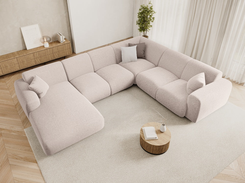 
6-Sitzer Design Panorama-Sofa „Nolio“ - Chenille Beige / Lange Seite rechts