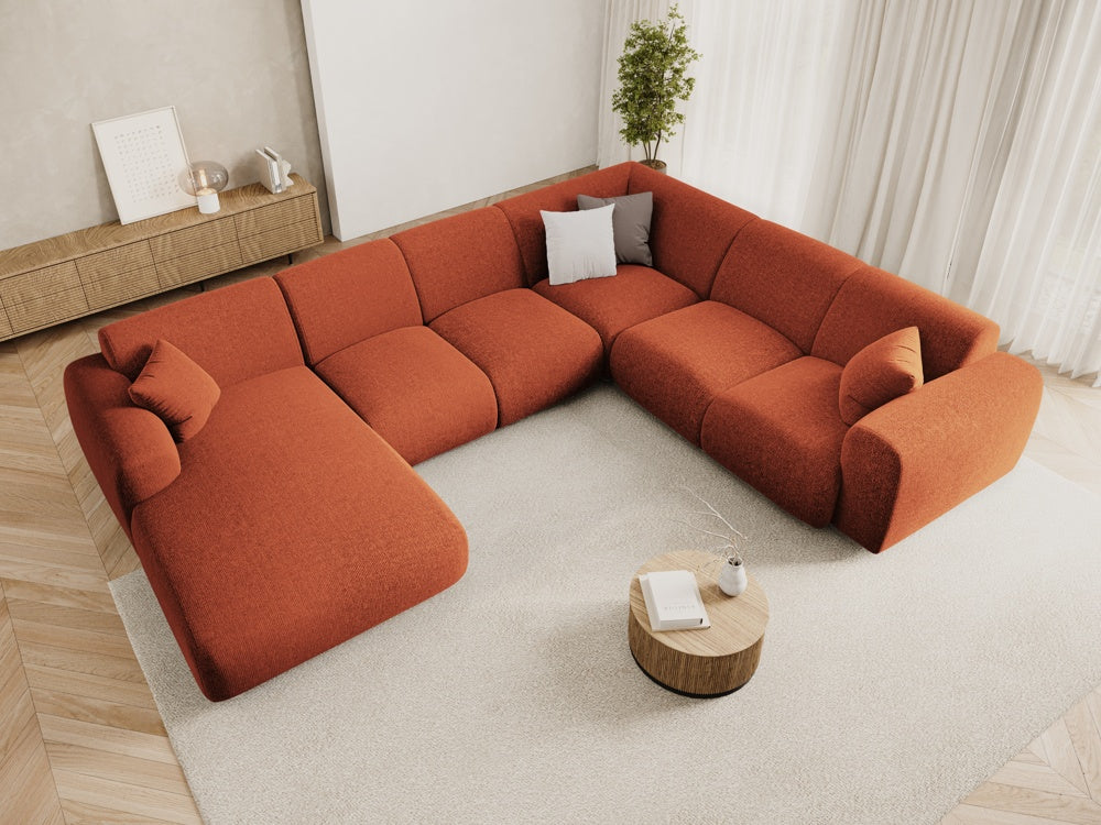 
6-Sitzer Design Panorama-Sofa „Nolio“ - Chenille Terracotta / Lange Seite rechts