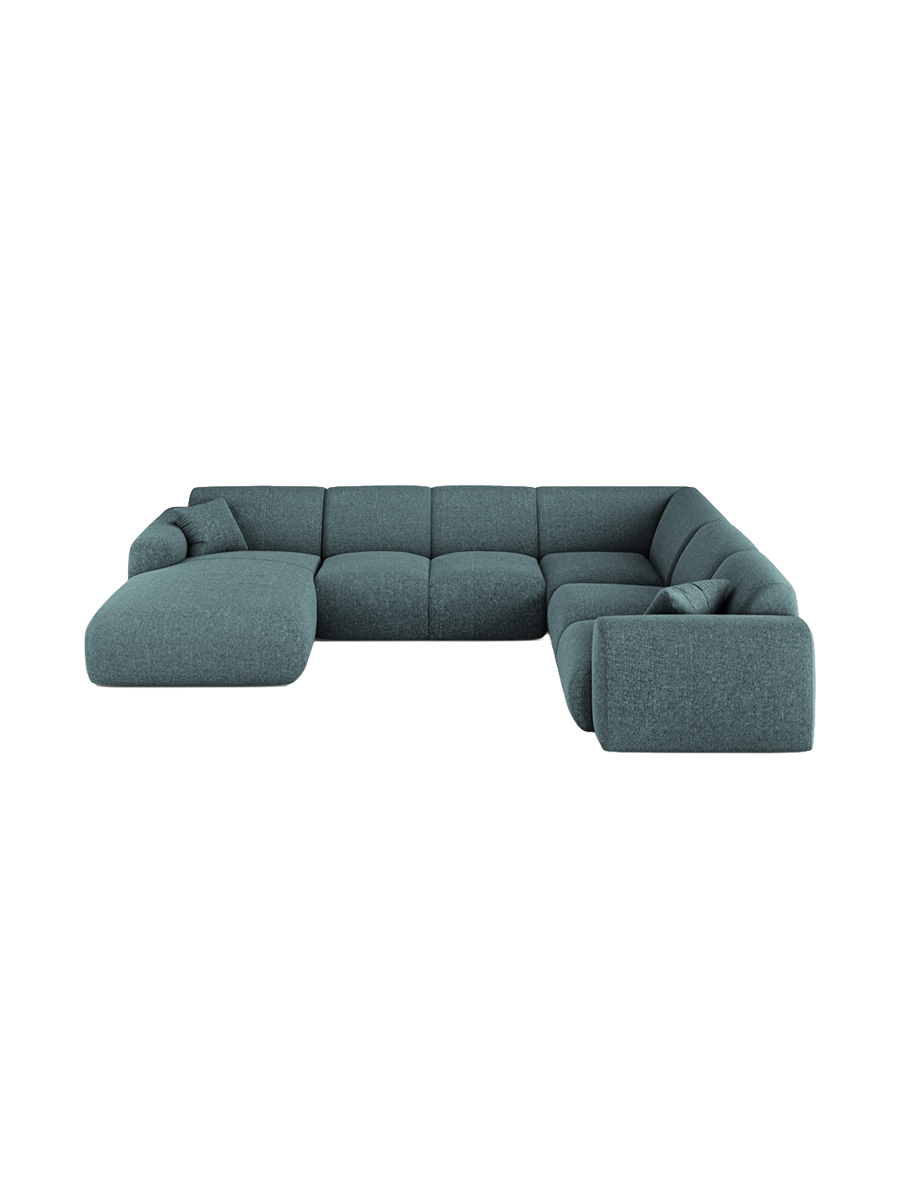 
6-Sitzer Design Panorama-Sofa „Nolio“ - Chenille Petrol / Lange Seite rechts